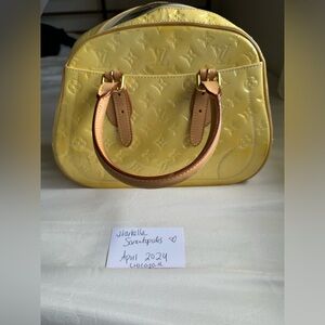 💛Louis Vuitton yellow vernis leather handbag shoulder purse